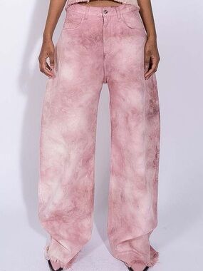 Marques Almeida Pink Tie Dye Boyfriend Jeans UK size 10 (US M)
